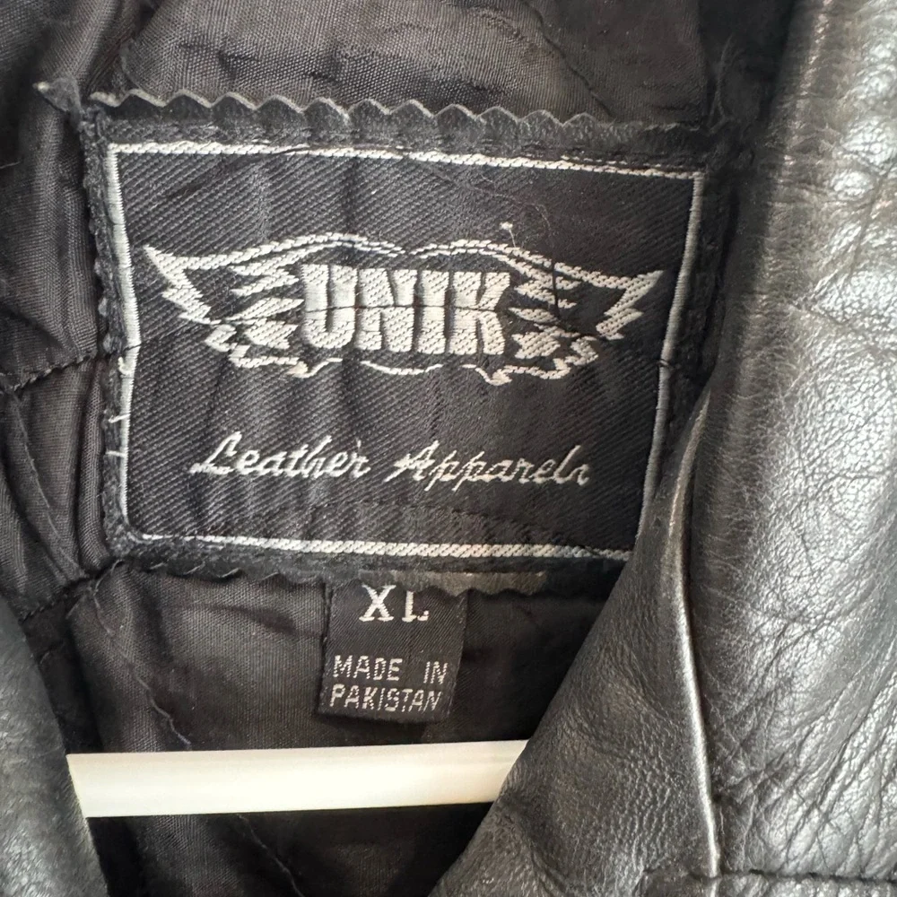Harley-Davidson Black and Orange Leather Jacket‎ UNIK Youth XL